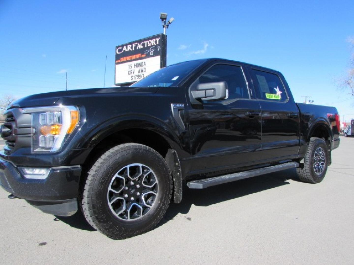 2021 Agate Black Metallic /Gray Ford F-150 XLT Sport FX4 SuperCrew 4WD (1FTFW1E54MF) with an 5.0L V8 OHV 16V engine, 10A transmission, located at 4562 State Avenue, Billings, MT, 59101, (406) 896-9833, 45.769516, -108.526772 - 2021 Ford F-150 XLT Sport FX4 SuperCrew 4WD - One owner - Not your average XLT! 5.0L V8 OHV 16V engine - 10 speed automatic transmission - 4WD - 47,142 miles - One owner - Sweet truck! XLT Sport FX4 package - climate control - tilt and telescoping steering wheel - cruise control - twin panel m - Photo#0